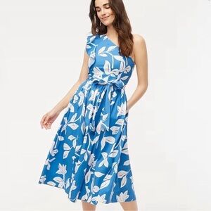 J Crew One Shoulder Midi Dress White Size 6